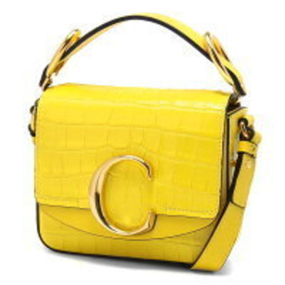 Chloe Shoulder Bag Sea Crocodile Joyful Yellow